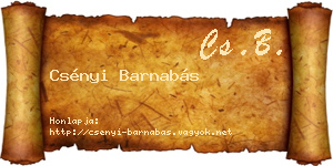 Csényi Barnabás névjegykártya